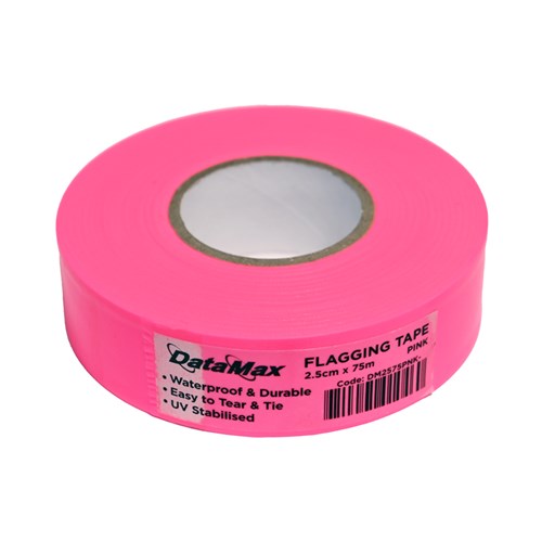 DataMax DM2575 Flagging Tape Coloured 2.5cmx75mm_PNK - Theodist