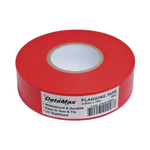 DataMax DM2575 Flagging Tape Coloured 2.5cmx75mm_RED - Theodist