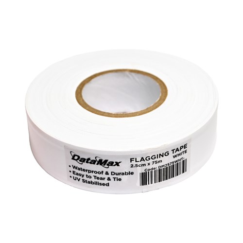 DataMax DM2575 Flagging Tape Coloured 2.5cmx75mm_WHT - Theodist