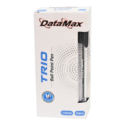 DataMax Trio Ballpoint Pen Medium 1.0mm 12 Pack_BLK - Theodist