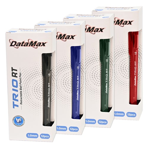 DataMax Trio RT Retractable Ballpoint Pen Medium 1.0mm 12 Pack - Theodist