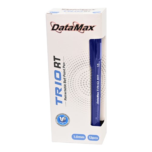 DataMax Trio RT Retractable Ballpoint Pen Medium 1.0mm 12 Pack_BLU - Theodist