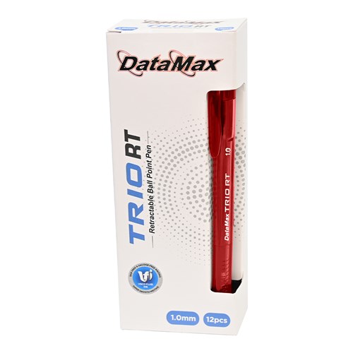 DataMax Trio RT Retractable Ballpoint Pen Medium 1.0mm 12 Pack_RED - Theodist