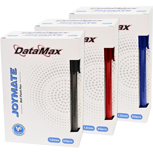 DataMax Joymate Ballpoint Pen 1.0mm, Black, Blue, Red, 50 Pack - Theodist