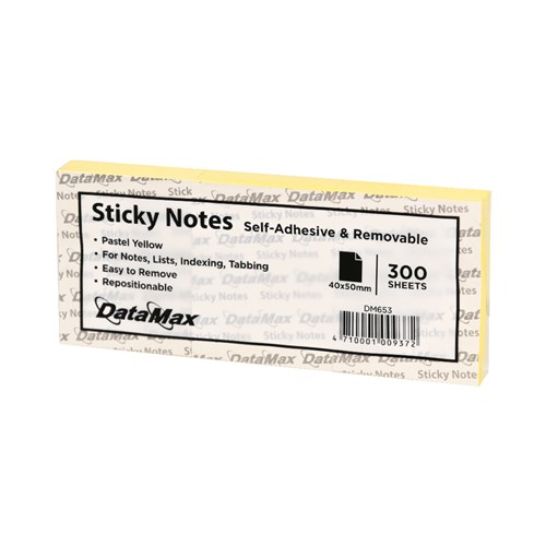 DataMax DM653 Sticky Notes Pastel Yellow, 300 Sheets_1 - Theodist