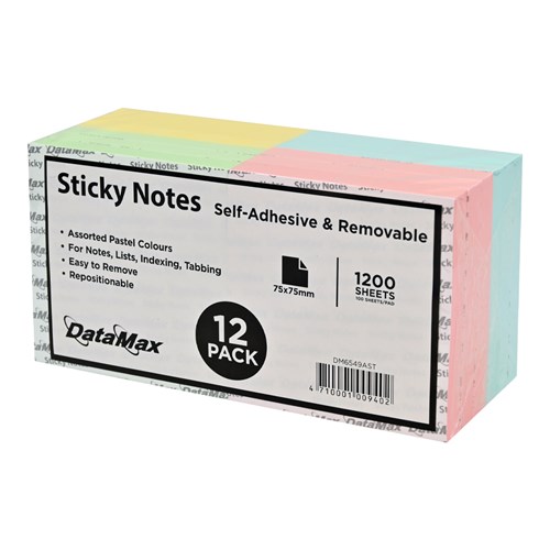 DataMax DM6549AST Sticky Notes 12 Pack, 1200 Sheets_1 - Theodist