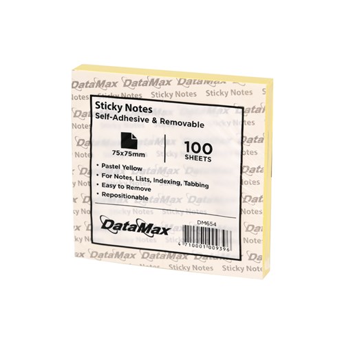 DataMax DM654 Sticky Notes Pastel Yellow, 100 Sheets_1 - Theodist