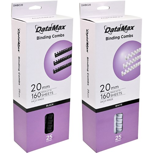 DataMax DMBC20 Binding Combs 20mm A4 160 Sheets 21 Rings 25pcs/Box - Theodist