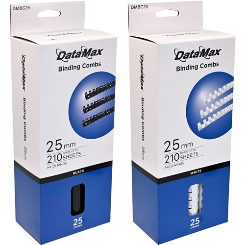 DataMax DMBC25 Binding Combs 25mm A4 210 Sheets 21 Rings 25pcs/Box - Theodist