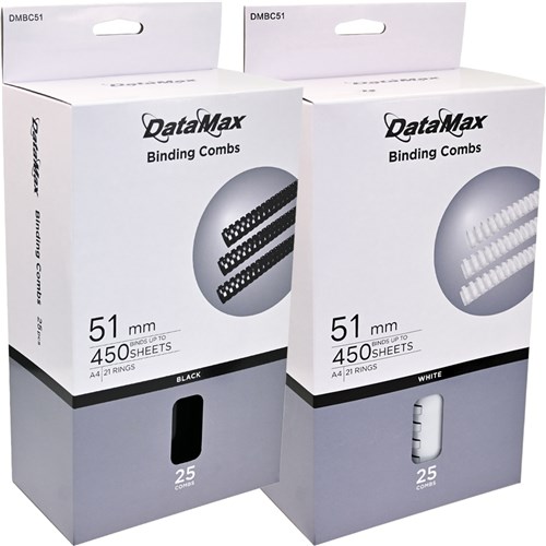 DataMax DMBC51 Binding Combs 51mm A4 450 Sheets 21 Rings 25pcs/Box - Theodist