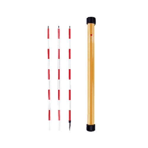 Myzox Mini Prism Pole 3 Section 1.5m Red & White - Theodist