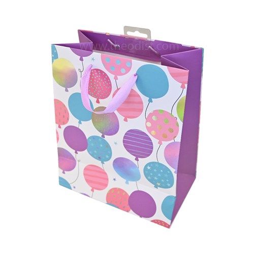 Artwrap E7272 Paper Gift Bag Balloons Medium Size 177x103x228mm - Theodist