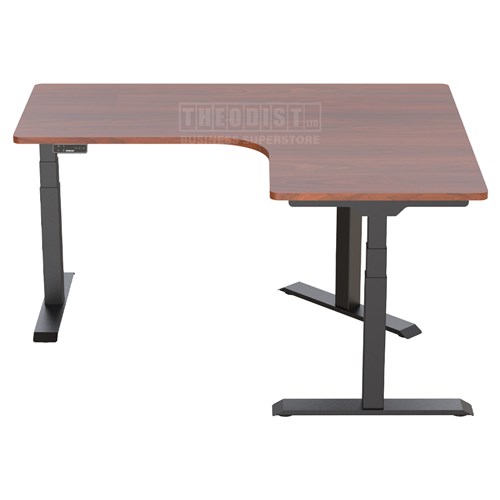 Adjustable Desk ET223TR L-Shape Right Side Brown 600-1250H 1600x1300mm - Theodist
