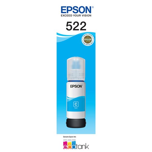 Epson T522 Cyan Ink in Bottle for ET-2810 C13T00M292 - Theodist