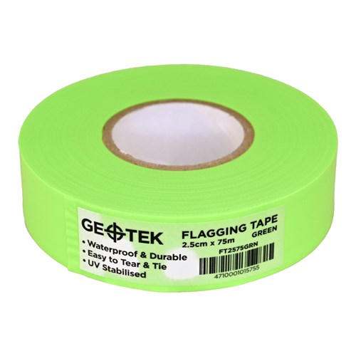 Geotek FT2575 Flagging Tape 2.5cmx75m_GRN - Theodist