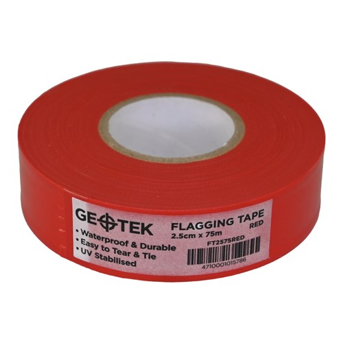 Geotek FT2575 Flagging Tape 2.5cmx75m_RED - Theodist