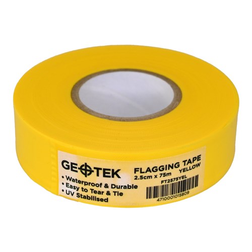 Geotek FT2575 Flagging Tape 2.5cmx75m_YEL - Theodist