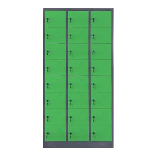 LK24R8 Steel Locker 24 Doors 3 Columns 8 Rows 900x400x1850mm, Green - Theodist