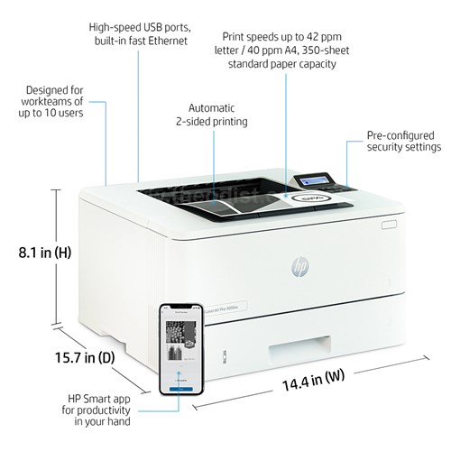 HP Mono LaserJet Pro Printer MFP 4001DW_7 - Theodist