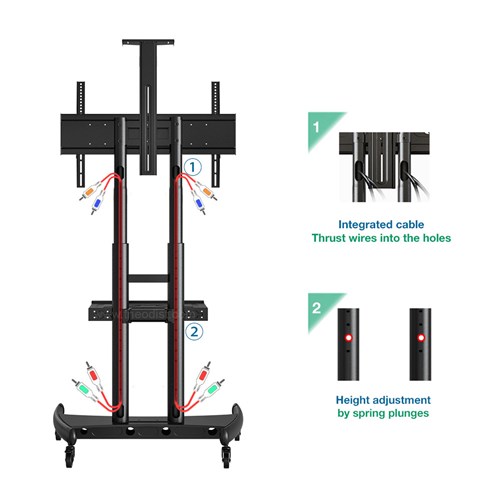 Mobile Display Stand Screen Size 55"-80" Max 90.9Kg NB-AVA1800-70-1P_2 - Theodist