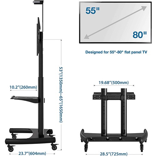 Mobile Display Stand Screen Size 55"-80" Max 90.9Kg NB-AVA1800-70-1P_4 - Theodist