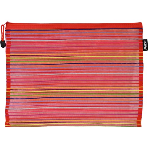 Pace PE8660 Pencil Cases Mesh A4 Assorted_RED - Theodist