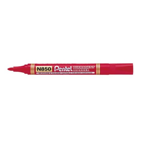 Pentel N850 Permanent Markers Bullet Point_RED - Theodist