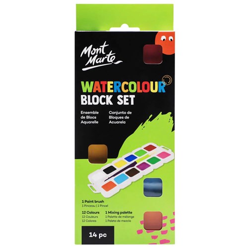 Mont Marte PMKC0009 Watercolour Block Set 14pc - Theodist