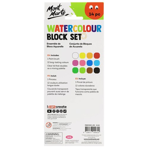 Mont Marte PMKC0009 Watercolour Block Set 14pc_1 - Theodist