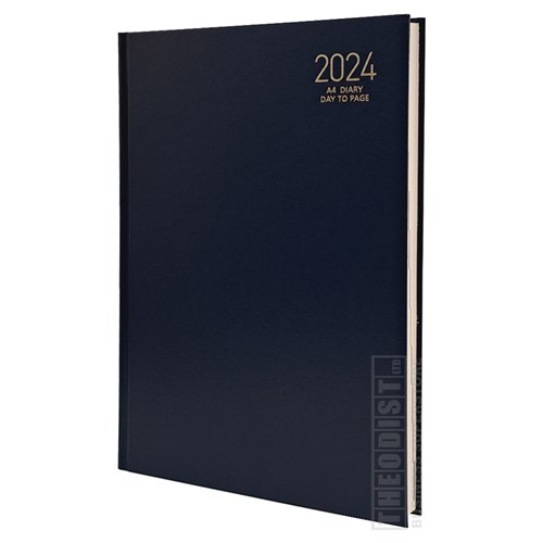 Regent REG141 2023 A4 Diary Black, Navy, Red Day to Page_NVY - Theodist