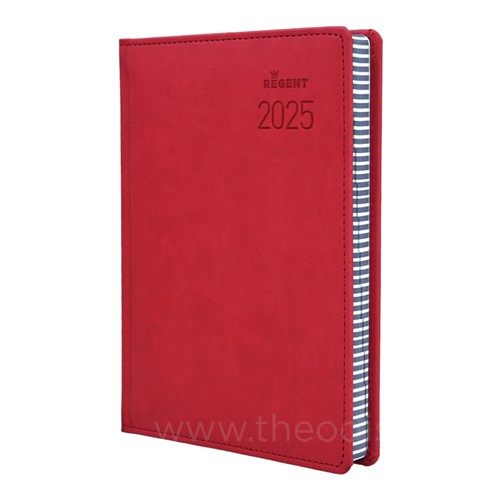 Regent REG151 2025 A5 Diary Black, Navy, Red Day to Page_RED - Theodist