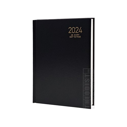 Regent REG181 2024 A5 Diary Black, Navy, Red Day to Page_BLK - Theodist