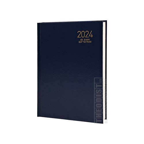 Regent REG181 2024 A5 Diary Black, Navy, Red Day to Page_NVY - Theodist