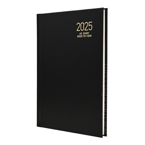 Regent REG381 2025 A5 Diary Black, Navy, Red Week to View_BLK - Theodist