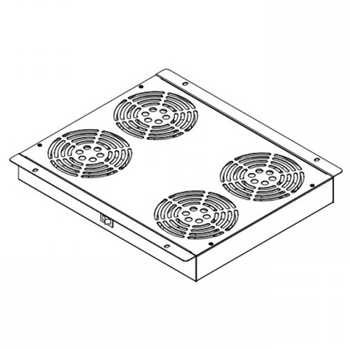 Sharkrack SCADBUC04 4-Way Roof Fan Kit for 800+ Deep Standard Network Racks_1 - Theodist