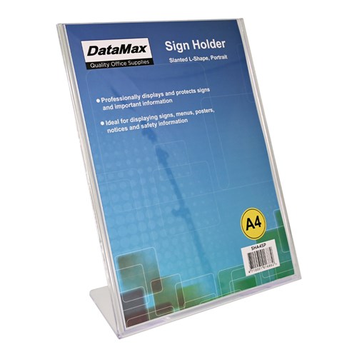 DataMax SHA4SP Sign Holder A4 L-Shaped Portrait - Theodist