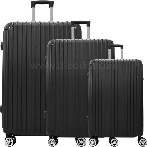 Torq TQ101 Trolley Bag Set 20", 24", 28" Hard Case with Wheels Black - Theodist