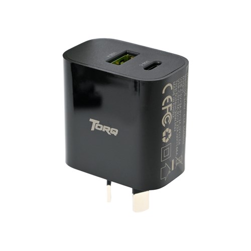 Torq TQ111 20W PD + QC3.0 Travel Charger Black - Theodist