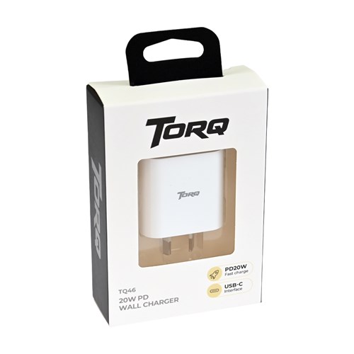 Torq TQ46 20W PD Wall Fast Charger White_1 - Theodist