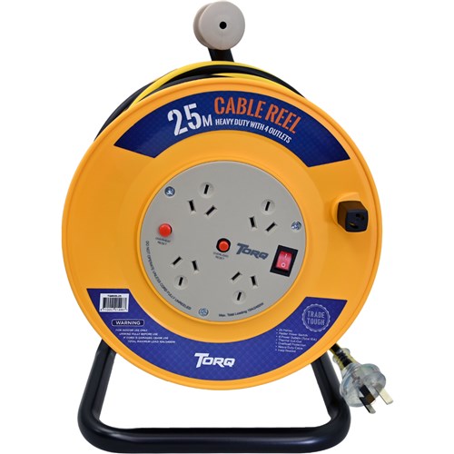 Torq TQREEL25 Extra Heavy Duty Power Extension Reel 4 10 Amp Outlets 25m_1 - Theodist