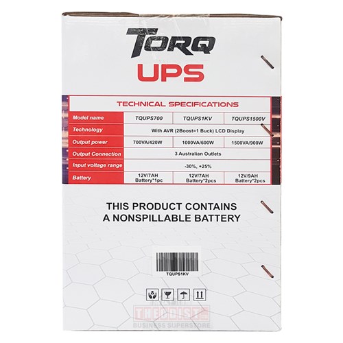 Torq TQUPS1KV Line Interactive UPS 1000VA/600W with LCD_6 - Theodist
