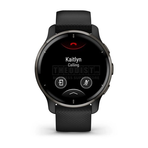 Garmin Venu 2 Plus Watch Slate Stainless Steel Bezel with Black Case and Silicone Band_1 - Theodist
