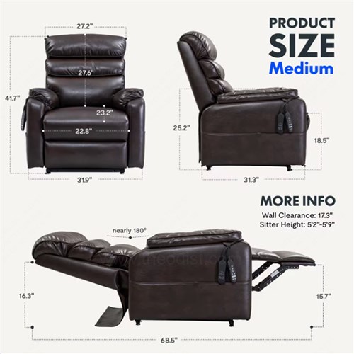 Recliner Chair XL6 Dual Motor with Massage and Heat Flexispot_2 - Theodist