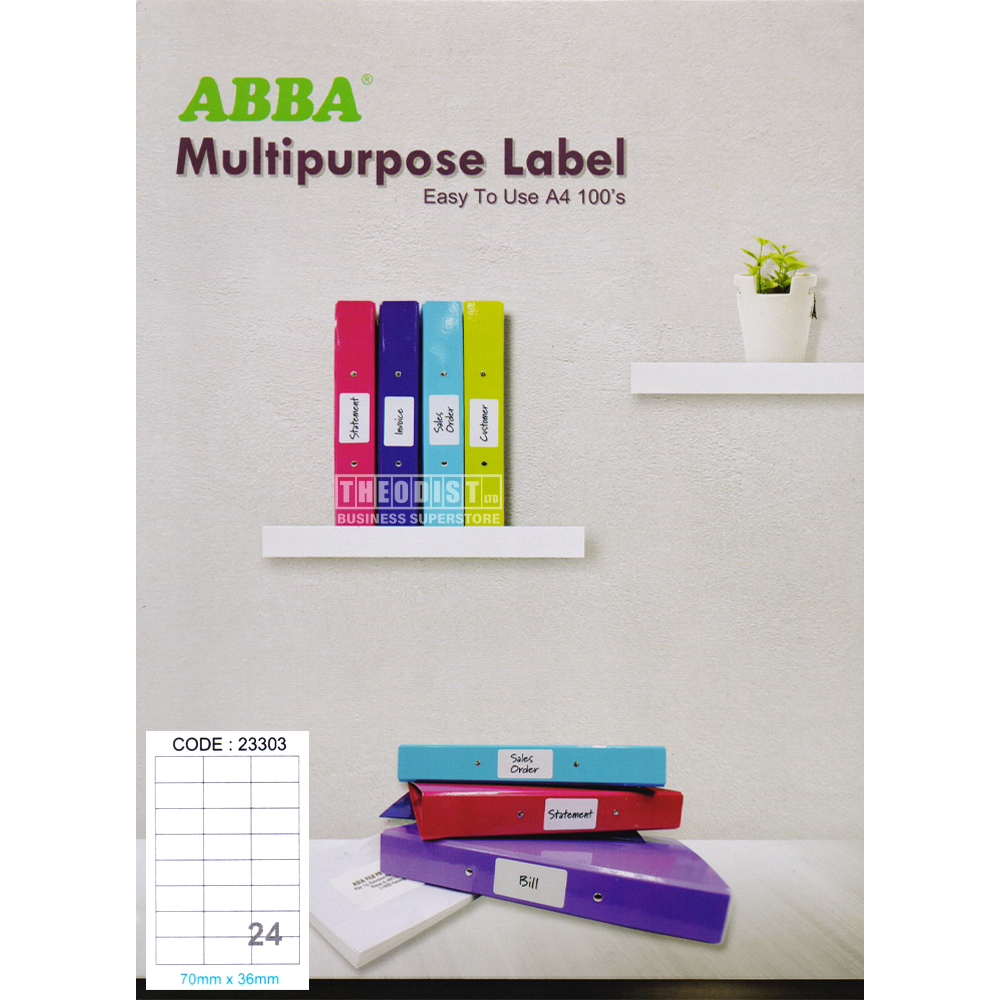 Abba Multipurpose Label A X Mm Theodist Theodist