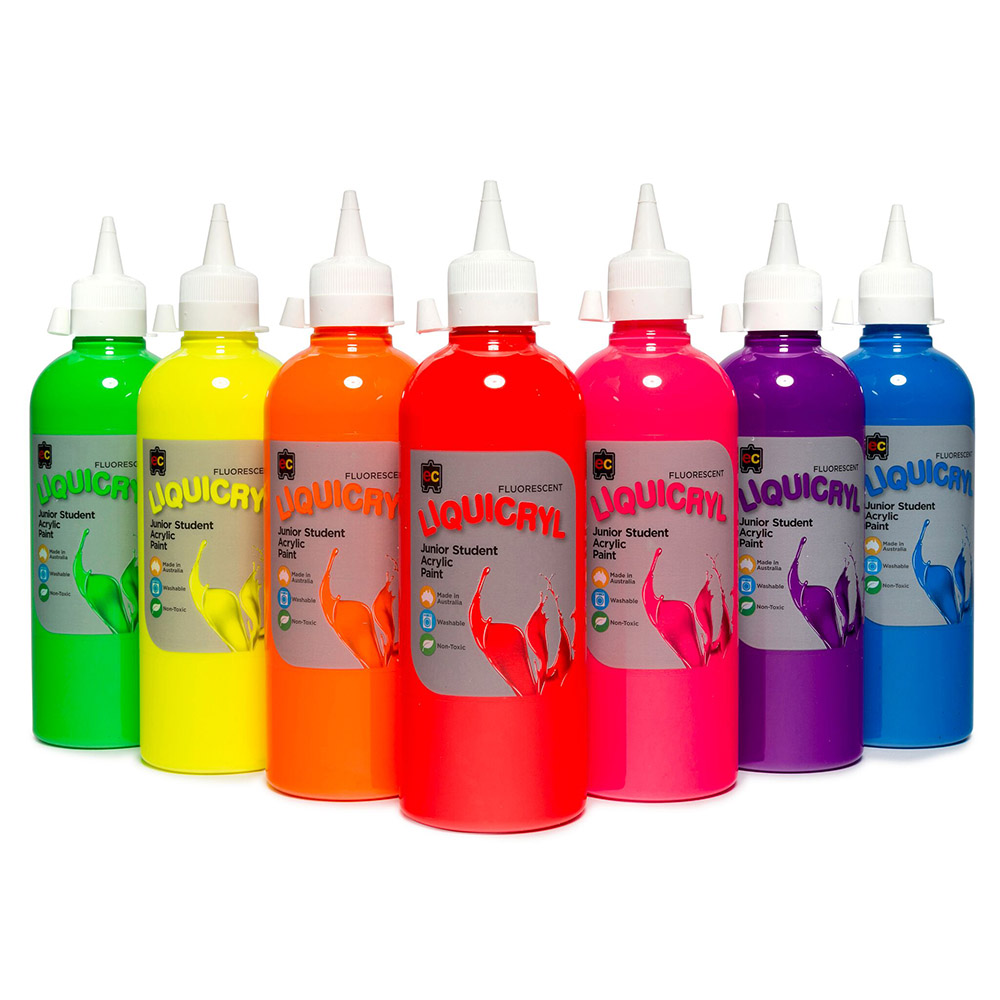 Educational Colours Liquicryl Fluorescent Acrylic Paint 500mL - Theodist