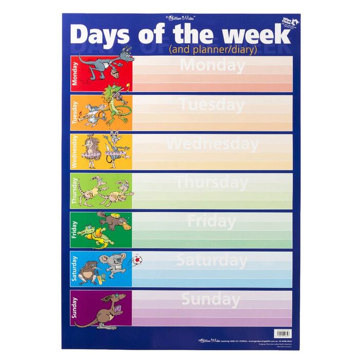 Gillian Miles Days Of The Week Wall Chart | Theodist - Theodist