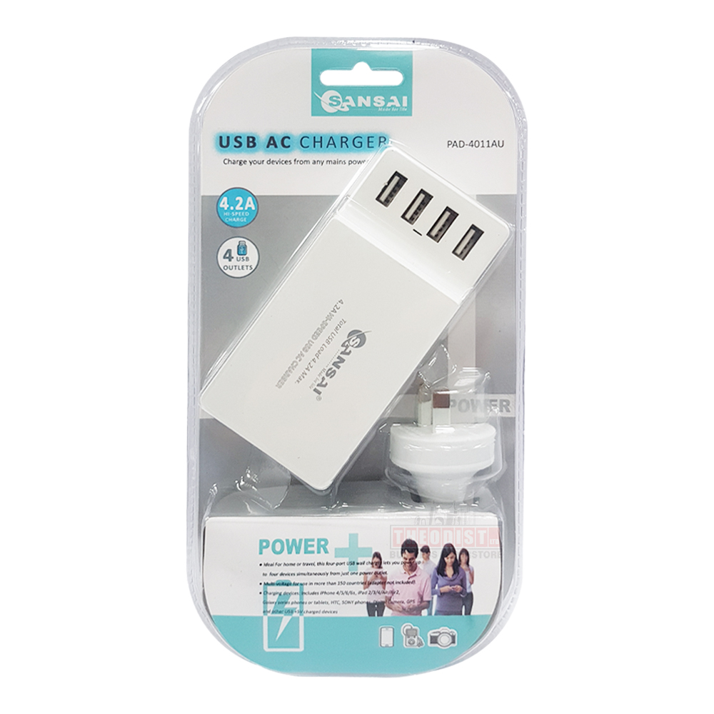 Buy the Sansai PAD-4033 4 Port USB Charging Station with Hub