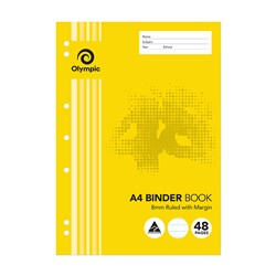 Olympic A4 Binder Book 8mm Ruled with Margin 48 Pages - Theodist