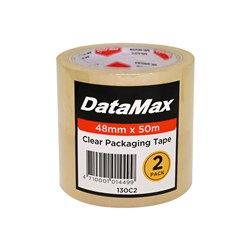 DataMax 130C2 Clear Packaging Tape 48mmx50m 2 Pack - Theodist