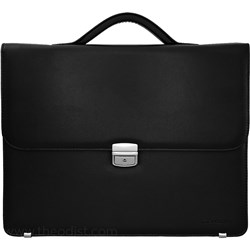 Monolith 2334 Leather-Look Briefcase with Lock Black - Theodist